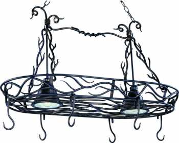 COUNTRY FRENCH 2 LIGHT OVAL POT RACK