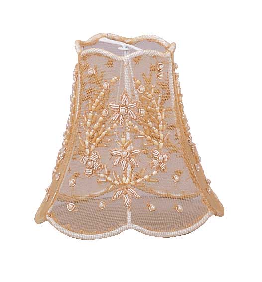 Gold Beaded Shade on Lace 1SH-GD