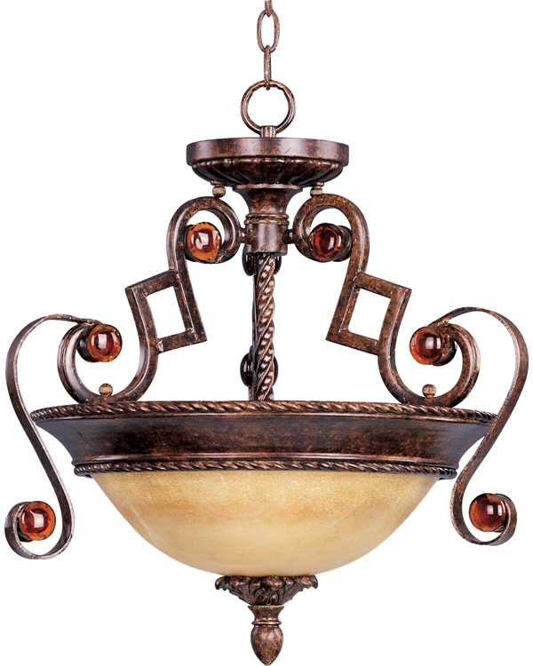 BROADMOOR 3 LIGHT SEMI FLUSH - Click Image to Close