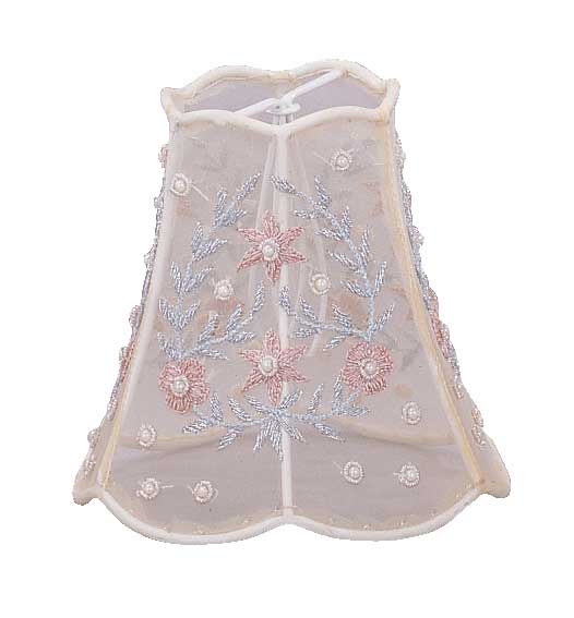 Rose and Pearl Beaded Shade on Silk 22-SH