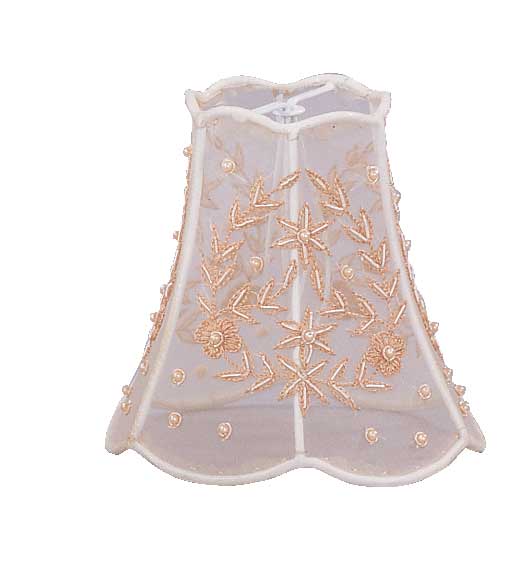 Pearl Beaded Shade on Taupe Silk 23-SH