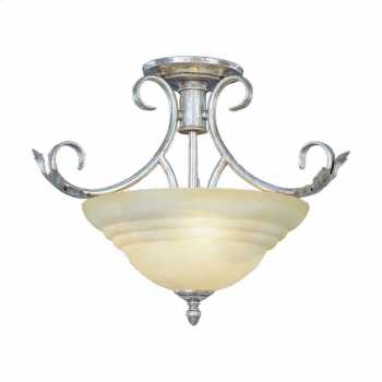 CROWN 3 LIGHT SEMI FLUSH - Click Image to Close
