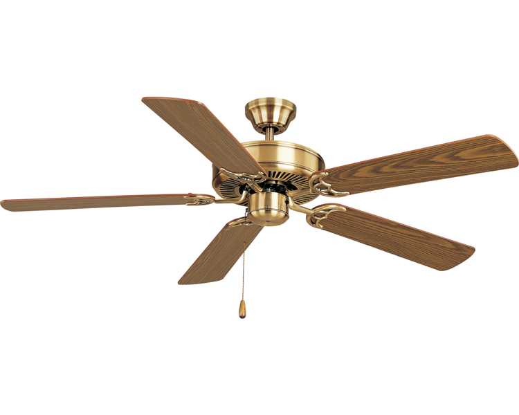 ANTIQUE BRASS/OAK 52" CEILING FAN