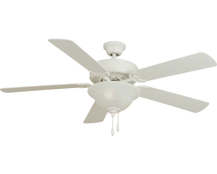 MATTE WHITE/OAK BLADE 52" CEILING FAN