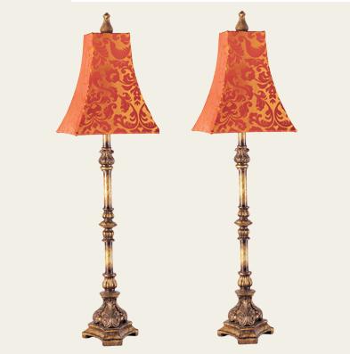CINNABAR DAMASK BUFFET LAMP SET (H10736S2) - Click Image to Close